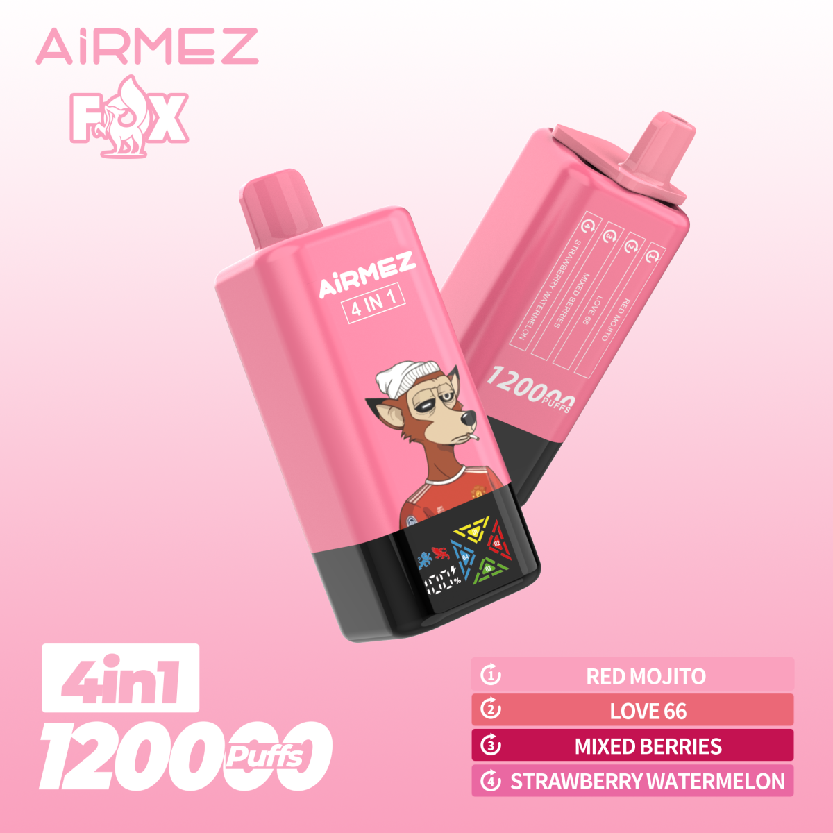 Airmez Vape Fox 4in1 120K – 120.000 Züge 4 Geschmäcker – Bild 9