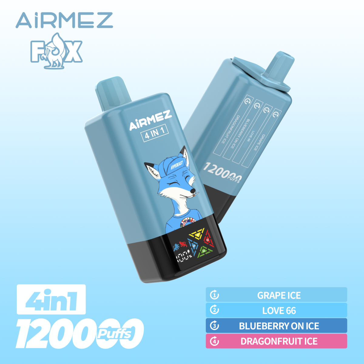 Airmez Vape Fox 4in1 120K – 120.000 Züge 4 Geschmäcker – Bild 10