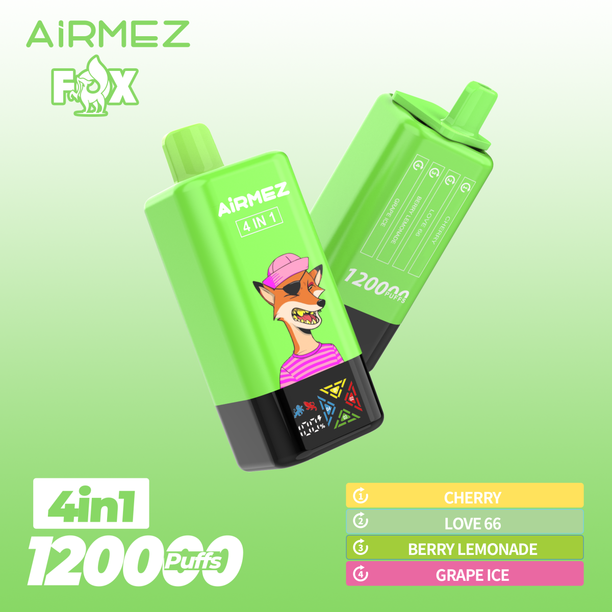 Airmez Vape Fox 4in1 120K – 120.000 Züge 4 Geschmäcker – Bild 11