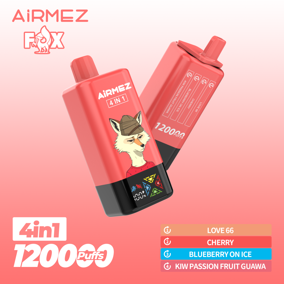 Airmez Vape Fox 4in1 120K – 120.000 Züge 4 Geschmäcker – Bild 7