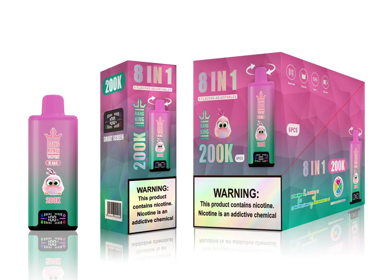 Bang king 300000 300k Puffs Bang 300k 8 in 1 Flavors New Vape - Cool MintPeach CherryPeach Berry LemonKiwi Watermelon Ice