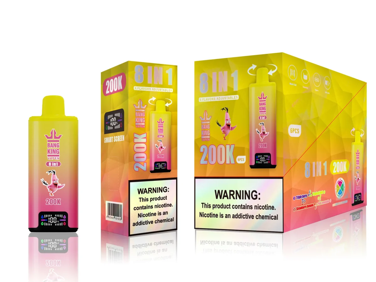 Bang king 300000 300k Puffs Bang 300k 8 in 1 Flavors New Vape - Triple BerryTropical FruitStrawberry BananaPink Lemonade