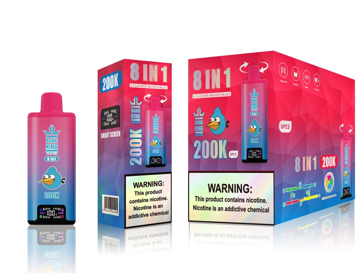 Bang king 300000 300k Puffs Bang 300k 8 in 1 Flavors New Vape - Triple MelonBlueberry IceCherry BombPineapple Coconut