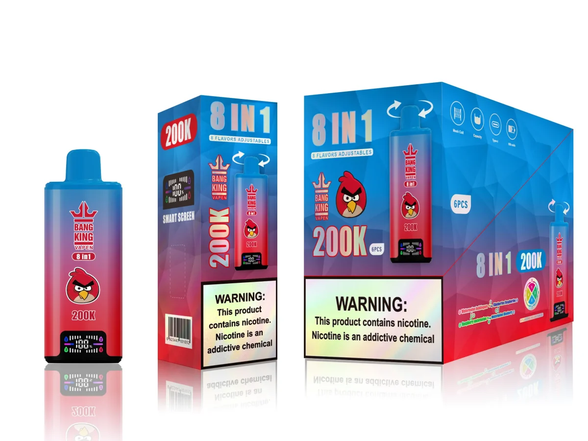 Bang king 300000 300k Puffs Bang 300k 8 in 1 Flavors New Vape - Watermelon BubblegumBlueberries RaspberriesRaspberry WatermelonWatermelon Blueberry