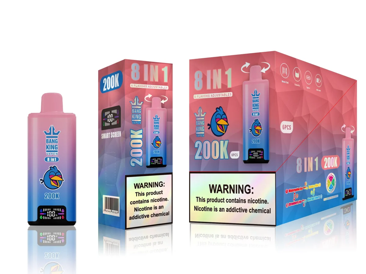 Bang king 300000 300k Puffs Bang 300k 8 in 1 Flavors New Vape - Watermelon IceLemon & MintStrawberry IceBlue Razz Cherry