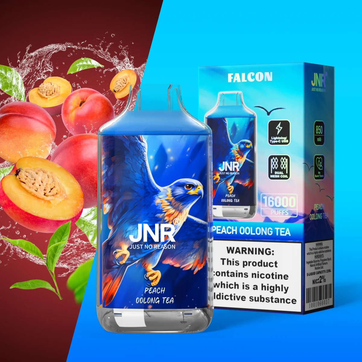 JNR Falon 16000 16k Puffs – Disposable Vape - Peach Oolong Tea-FN11
