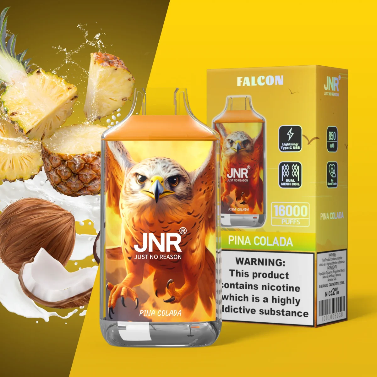 JNR Falon 16000 16k Puffs – Disposable Vape  - Pina Colada-FN12