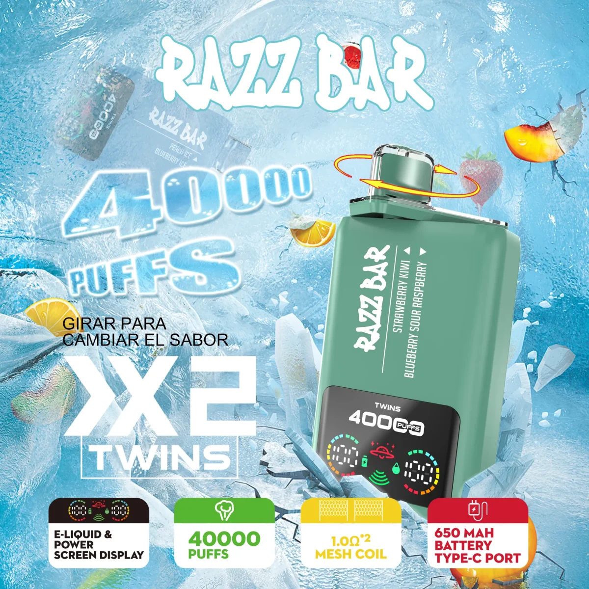 Razz Bar 40000 Razz Bar 40K Crystal Vape EU Warehouse (4)