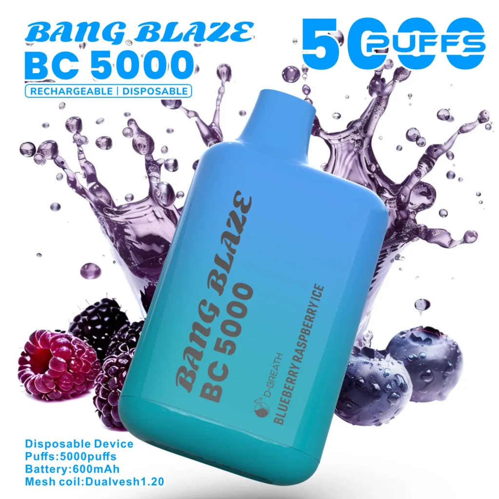 Bang Blaze BC5000 E Cigarette Vape - Blueberry Raspberry Ice