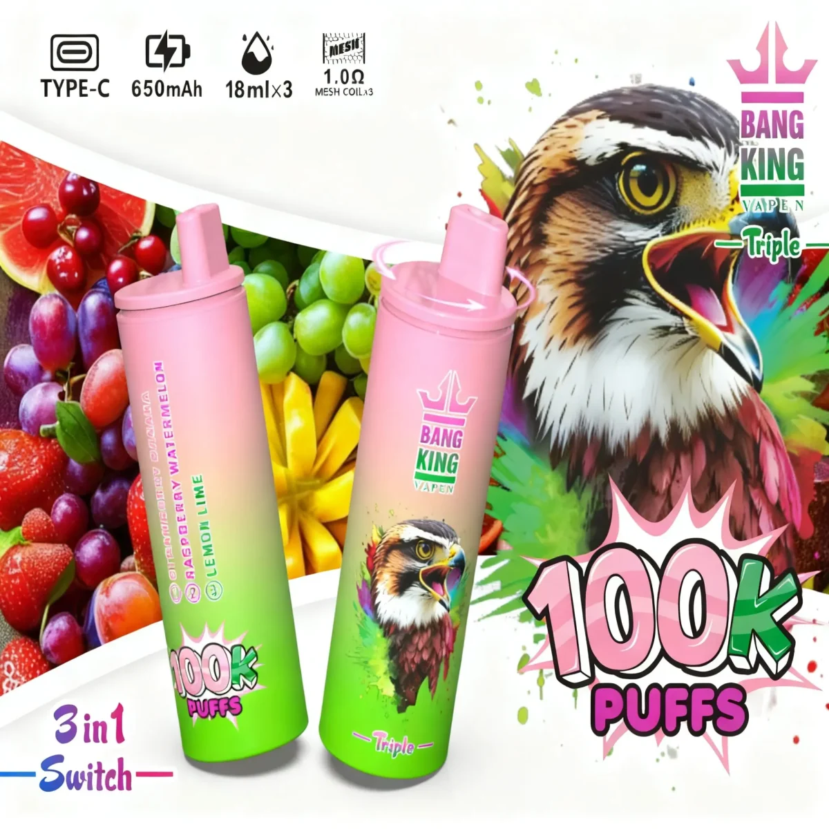 Bang King Triple 100K-strawberry-banana-raspberry-watermelon-lemon-lime.jpg