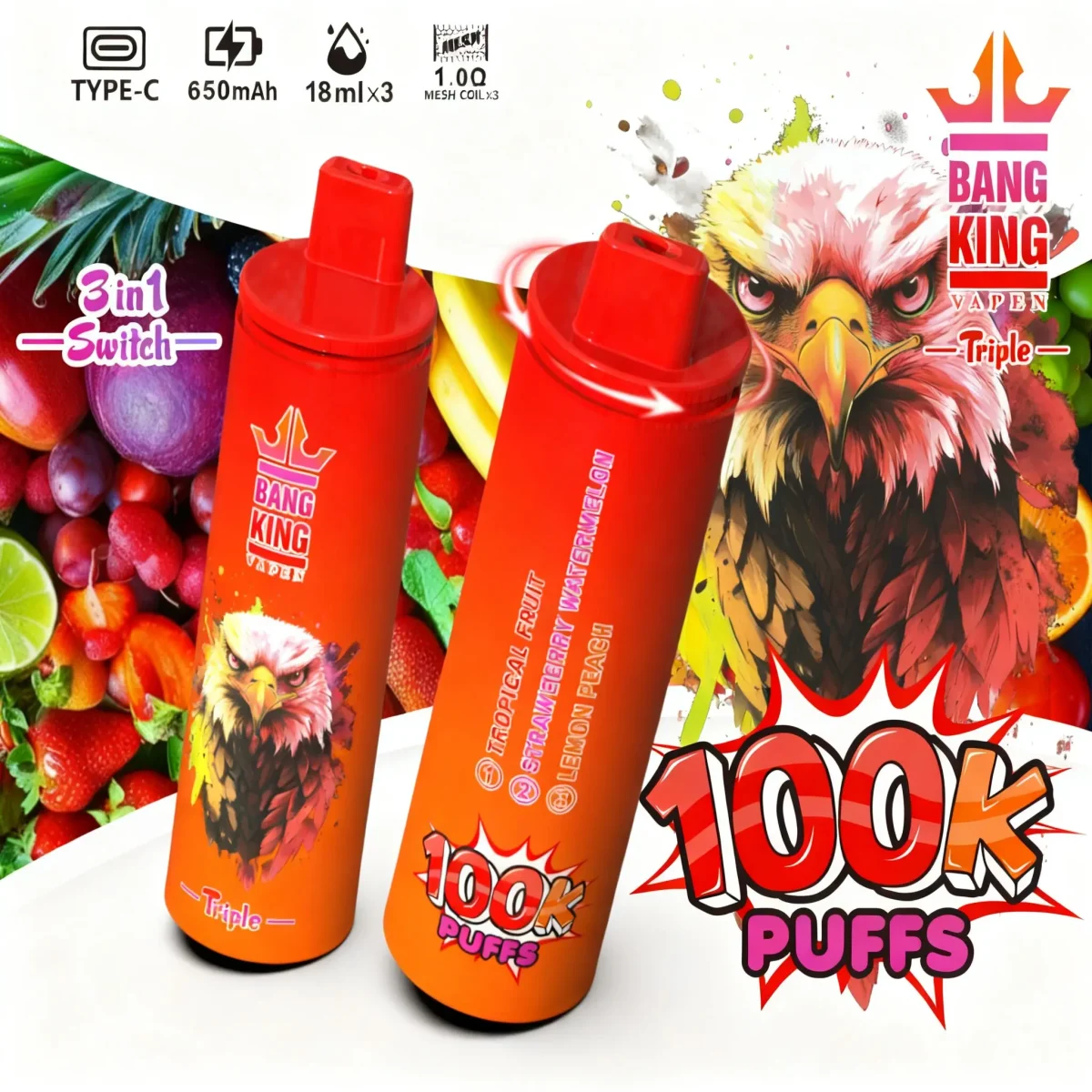 Bang King Triple 100K-tropical-fruit-strawberry-watermelon-lemon-peach.jpg