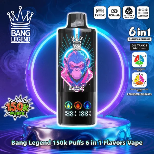Bang-Legend-150000-150k-Puffs-6-in-1-Flavors-Disposable-Vape-2-3-5-Nicotine-12Tastes-Smart-Display-Vape-Factory-Wholesale