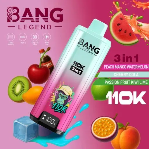 Bang Legend 110kパフ 使い捨てベイプのデザイン